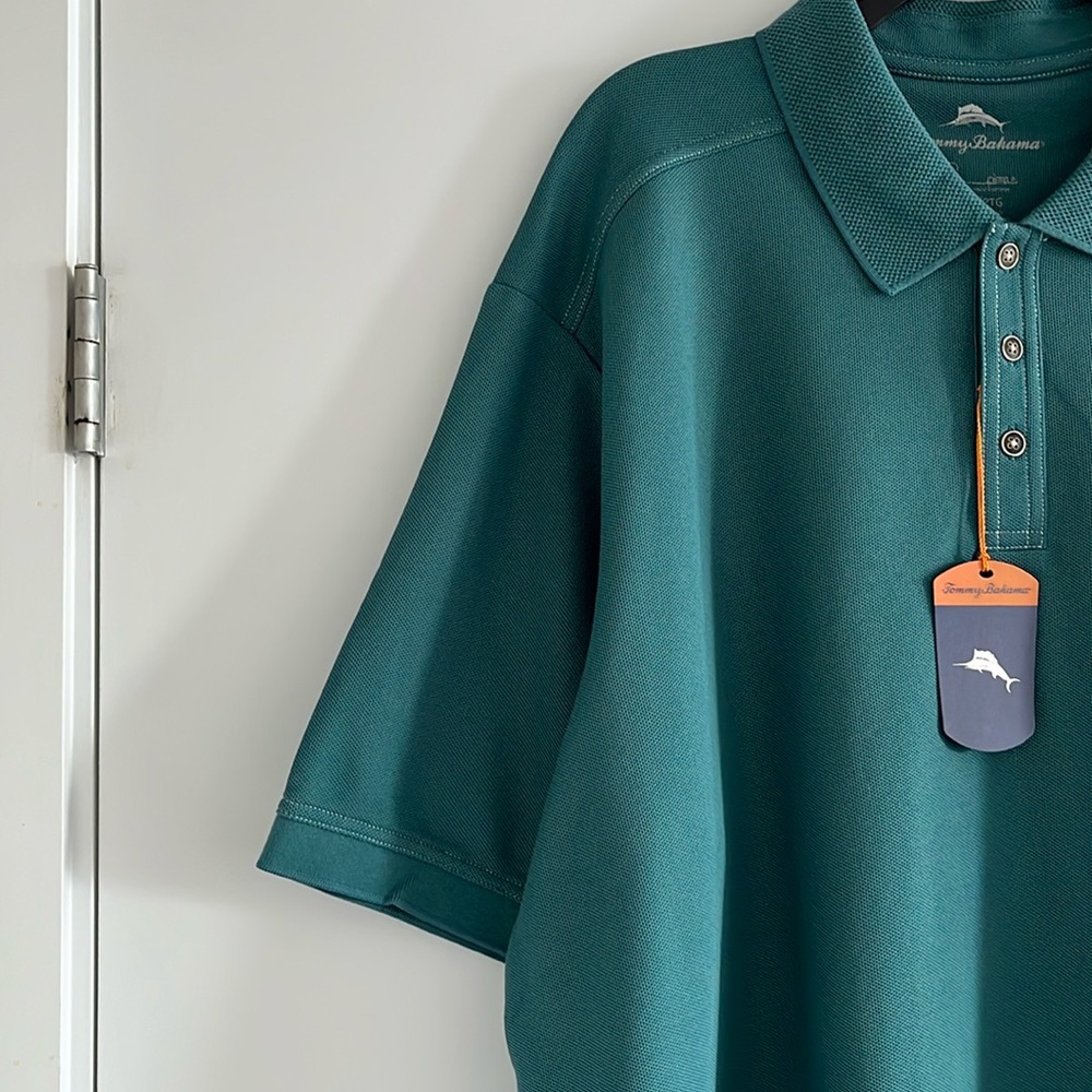 Tommy Bahama Green Polo Shirt Classic Design - Picture 7 of 11